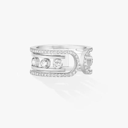 [Peak]OPEN MOVE 10-DIAMOND PAVÉ RING