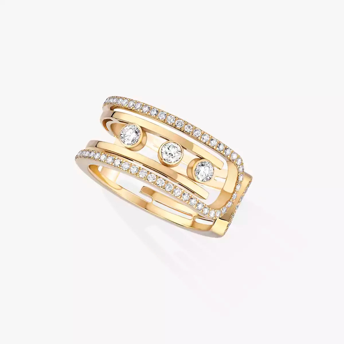 [Peak]OPEN MOVE 10-DIAMOND PAVÉ RING
