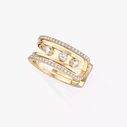 [Peak]OPEN MOVE 10-DIAMOND PAVÉ RING