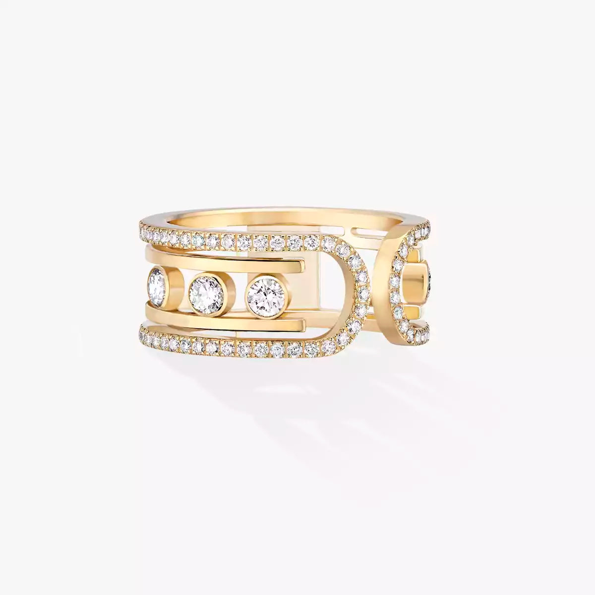 [Peak]OPEN MOVE 10-DIAMOND PAVÉ RING