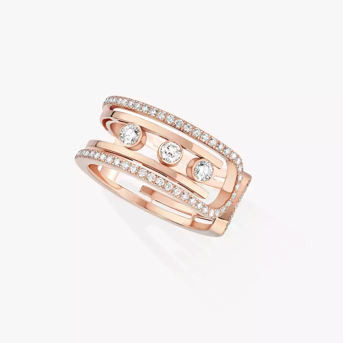 [Peak]OPEN MOVE 10-DIAMOND PAVÉ RING