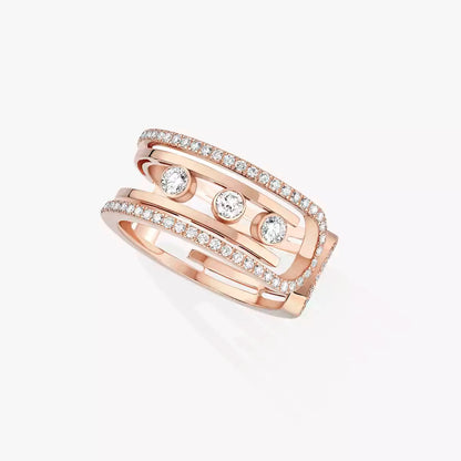 [Peak]OPEN MOVE 10-DIAMOND PAVÉ RING