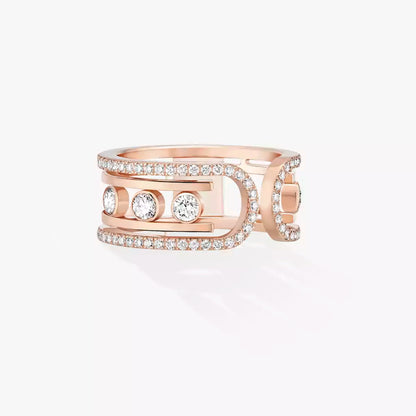 [Peak]OPEN MOVE 10-DIAMOND PAVÉ RING