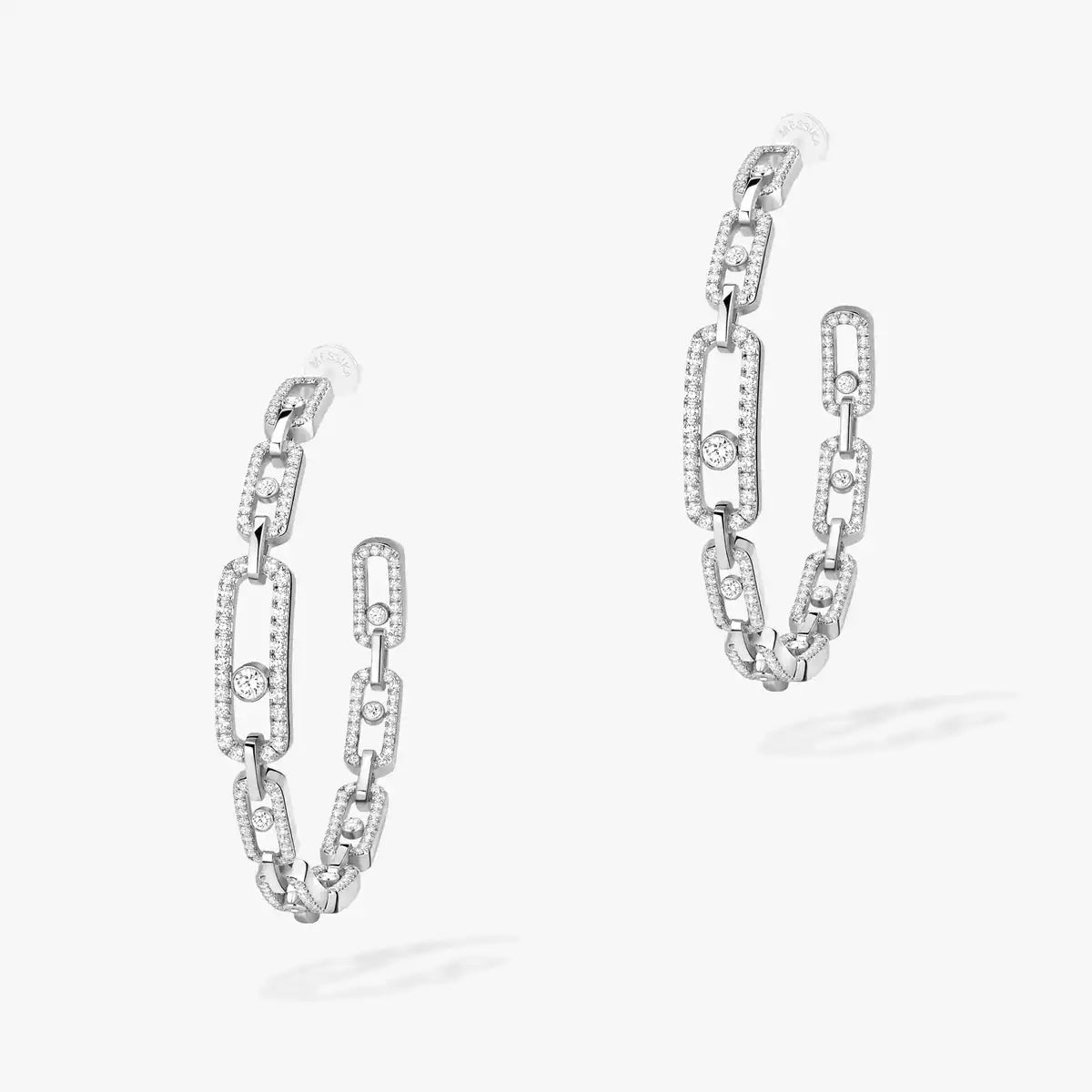 [Peak]MOVE LINK KINETIC DIAMOND HOOP EARRINGS