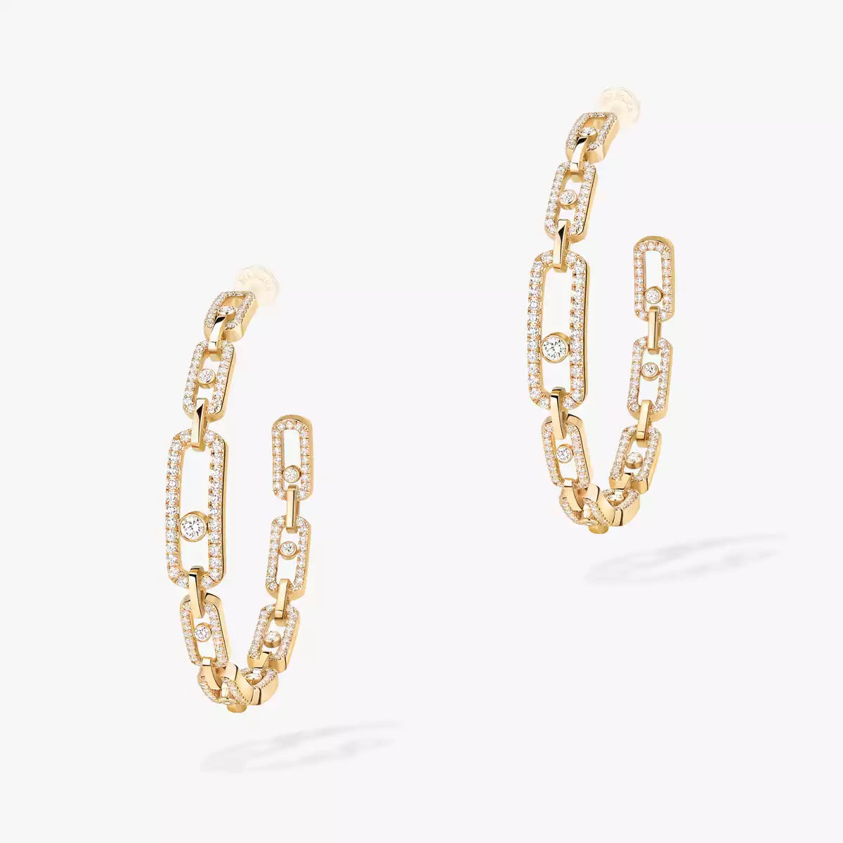 [Peak]MOVE LINK KINETIC DIAMOND HOOP EARRINGS