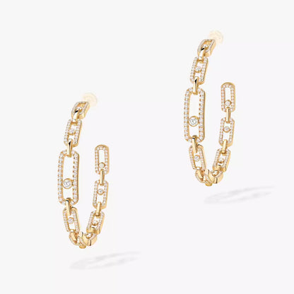 [Peak]MOVE LINK KINETIC DIAMOND HOOP EARRINGS