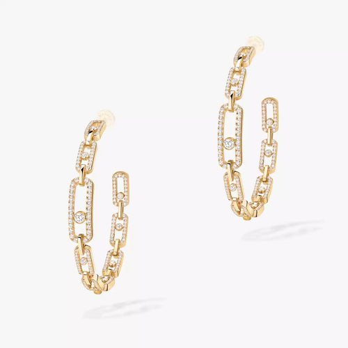 [Peak]MOVE LINK KINETIC DIAMOND HOOP EARRINGS