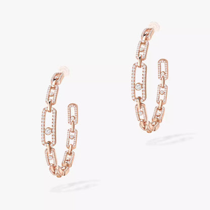 [Peak]MOVE LINK KINETIC DIAMOND HOOP EARRINGS
