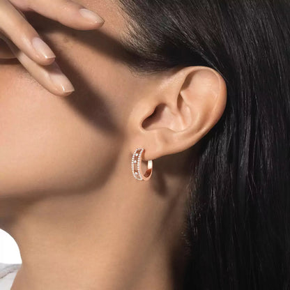 [Peak]MOVE PAVÉ DIAMOND HOOP EARRINGS