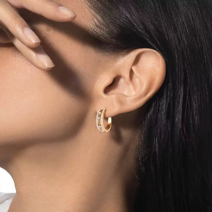 [Peak]MOVE PAVÉ DIAMOND HOOP EARRINGS