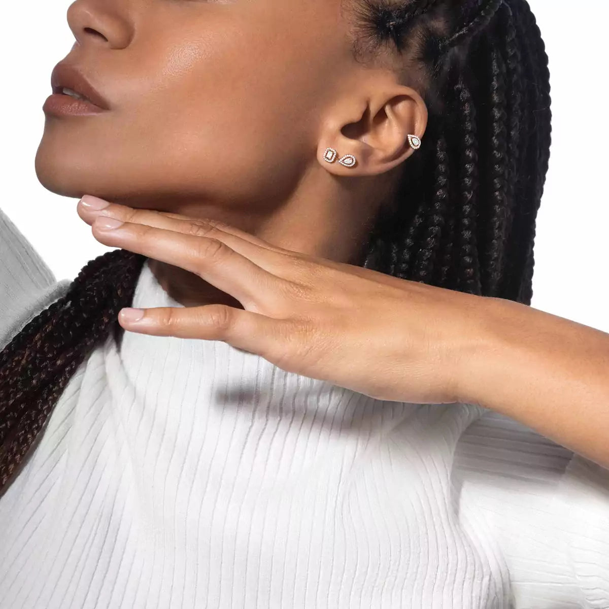 [Peak]MY TWIN 1+2 DIAMOND EARRINGS