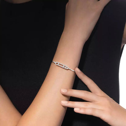[Peak]MOVE PAVÉ DIAMOND BANGLE BRACELET M