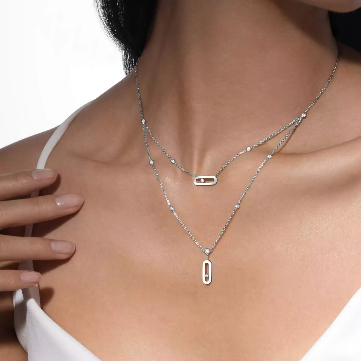 [Peak]MOVE UNO DOUBLE-PENDANT NECKLACE