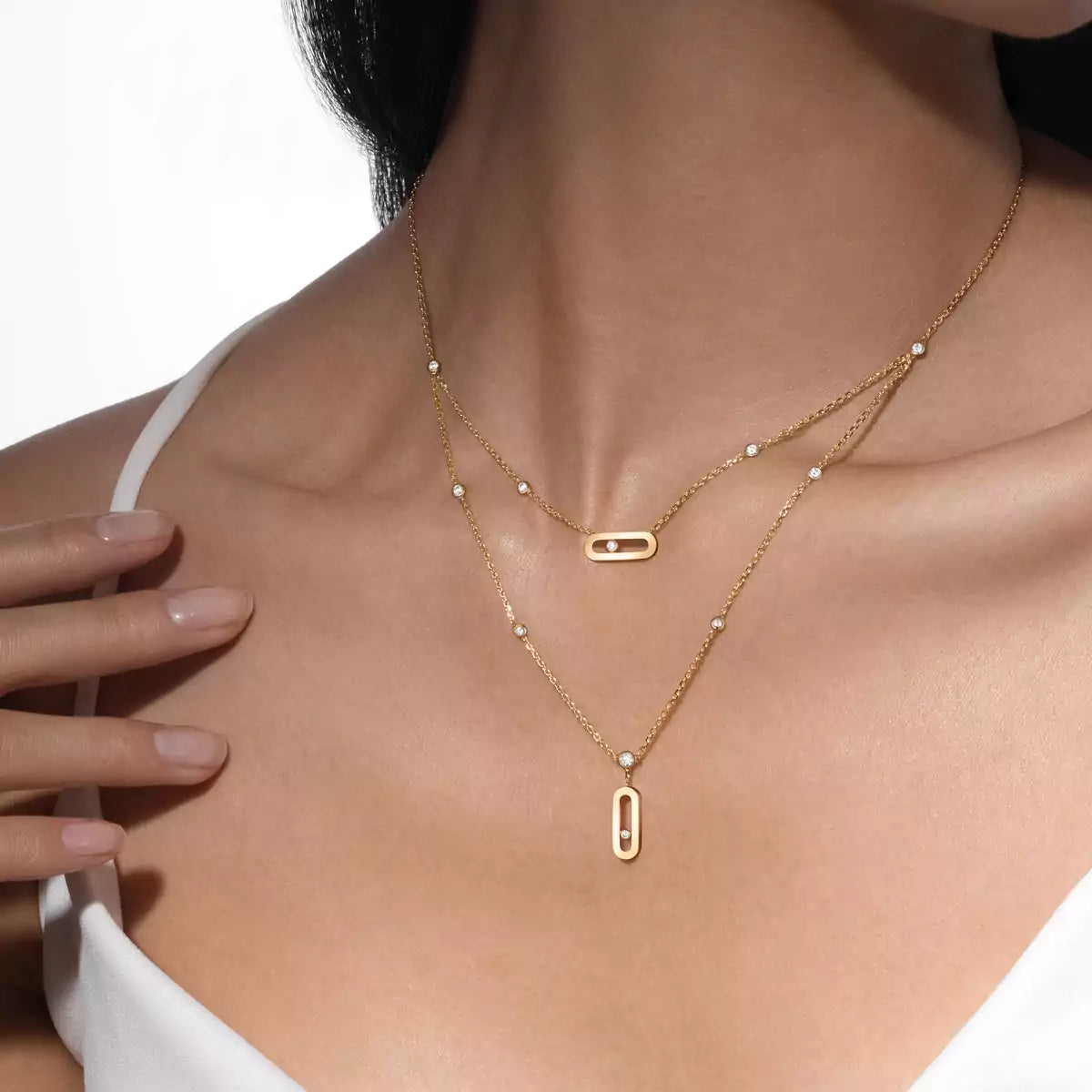 [Peak]MOVE UNO DOUBLE-PENDANT NECKLACE