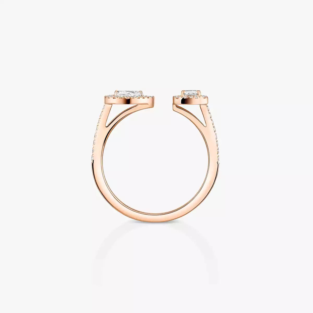 [Peak]OPEN SUGAR CUBE & TEARDROP PAVÉ DIAMOND RING