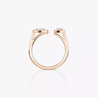 [Peak]OPEN SUGAR CUBE & TEARDROP PAVÉ DIAMOND RING