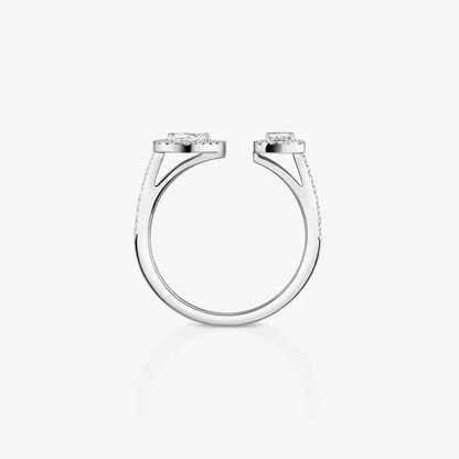 [Peak]OPEN SUGAR CUBE & TEARDROP PAVÉ DIAMOND RING