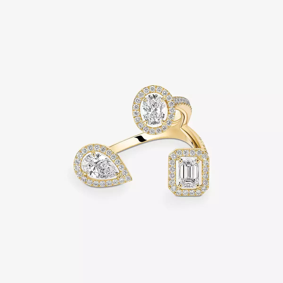 [Peak]MY TWIN TRILOGY OPEN PAVÉ RING