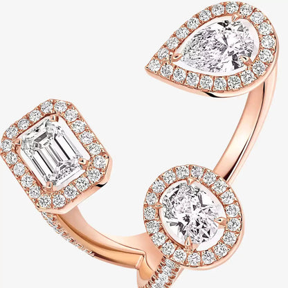 [Peak]MY TWIN TRILOGY OPEN PAVÉ RING