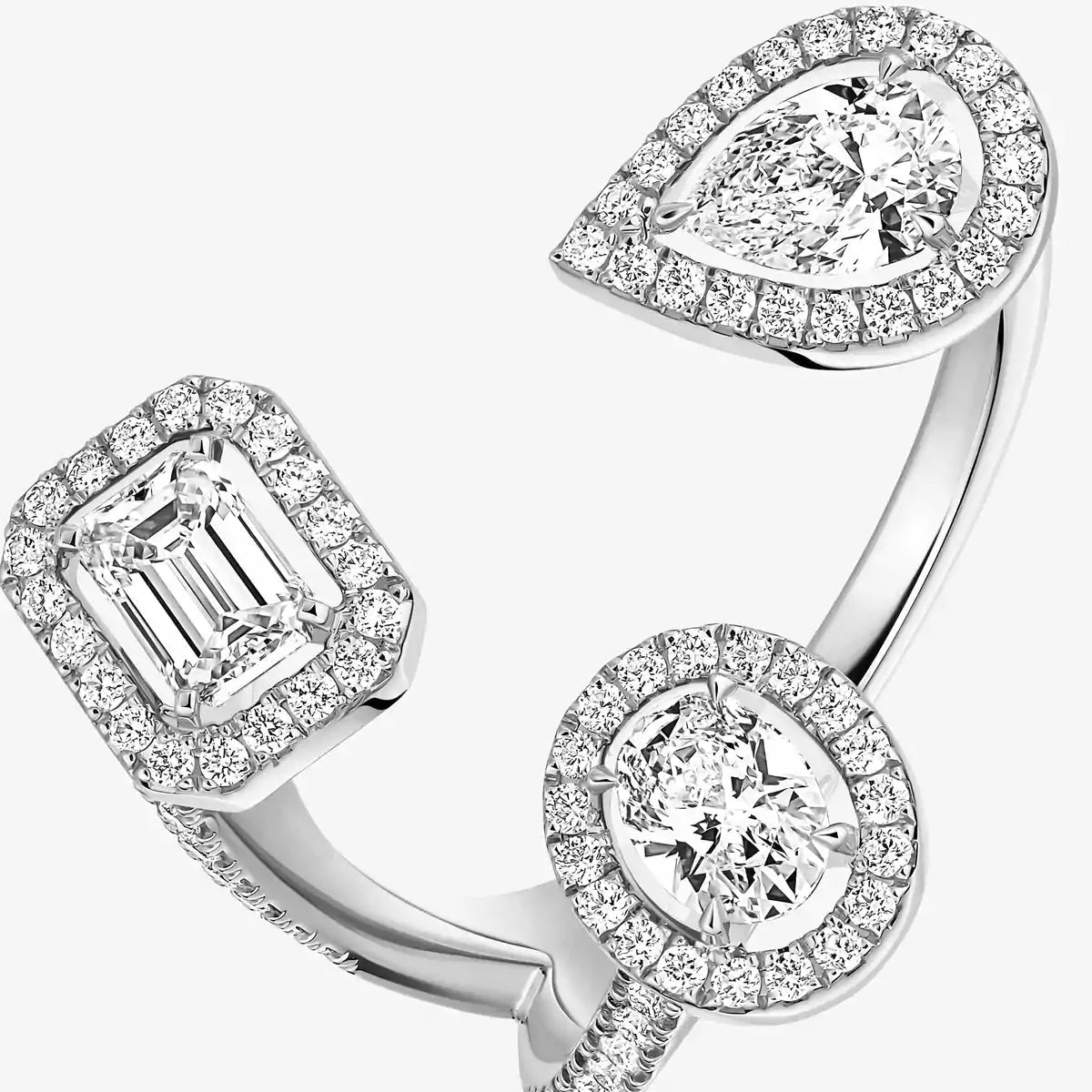 [Peak]MY TWIN TRILOGY OPEN PAVÉ RING