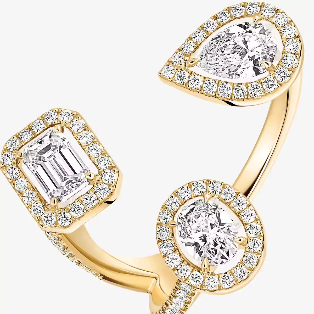 [Peak]MY TWIN TRILOGY OPEN PAVÉ RING
