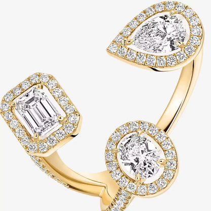 [Peak]MY TWIN TRILOGY OPEN PAVÉ RING