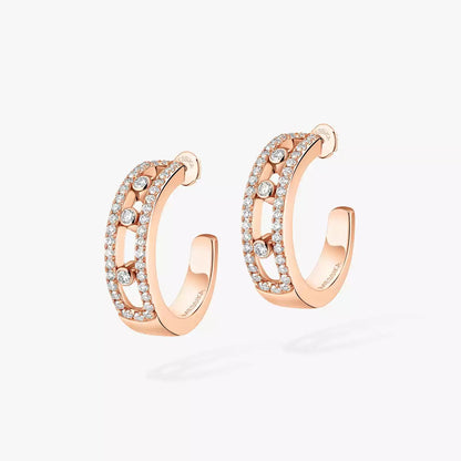 [Peak]MOVE PAVÉ DIAMOND HOOP EARRINGS