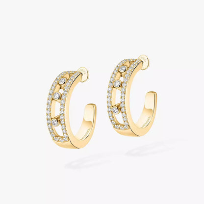 [Peak]MOVE PAVÉ DIAMOND HOOP EARRINGS