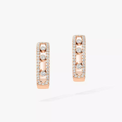 [Peak]MOVE PAVÉ DIAMOND HOOP EARRINGS