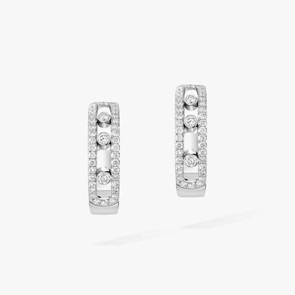 [Peak]MOVE PAVÉ DIAMOND HOOP EARRINGS