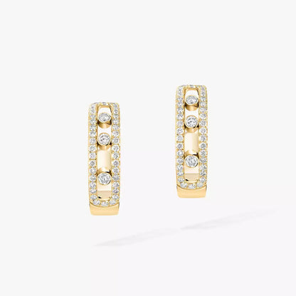 [Peak]MOVE PAVÉ DIAMOND HOOP EARRINGS