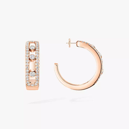 [Peak]MOVE PAVÉ DIAMOND HOOP EARRINGS