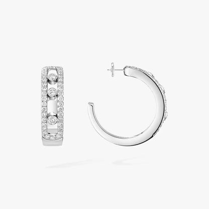 [Peak]MOVE PAVÉ DIAMOND HOOP EARRINGS