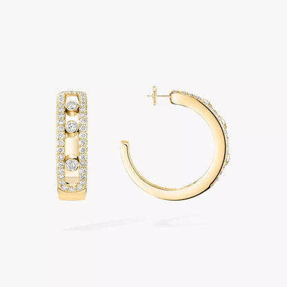 [Peak]MOVE PAVÉ DIAMOND HOOP EARRINGS