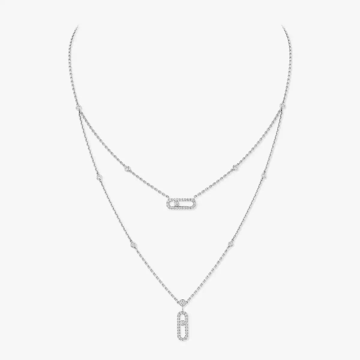 [Peak]MOVE UNO 2-ROW PAVÉ NECKLACE