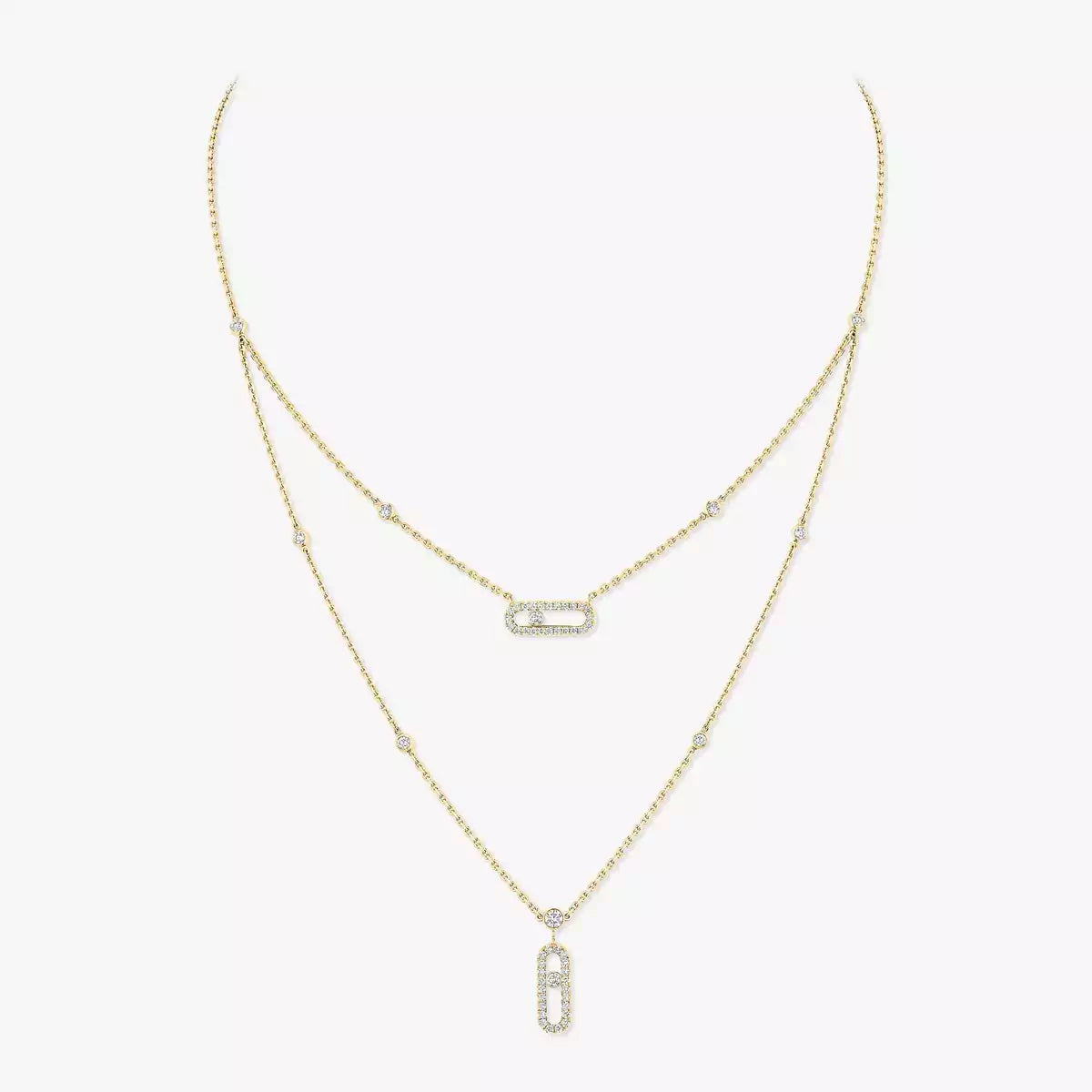 [Peak]MOVE UNO 2-ROW PAVÉ NECKLACE