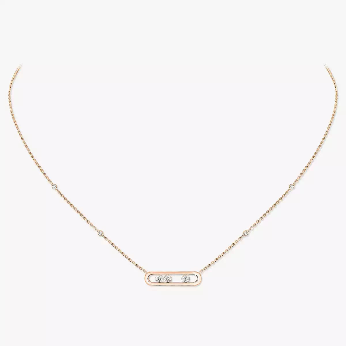 [Peak]MOVE PAVÉ PENDANT 4 MOVING DIAMONDS NECKLACE