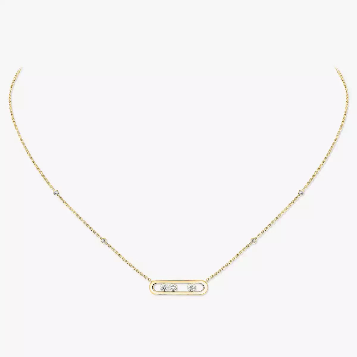 [Peak]MOVE PAVÉ PENDANT 4 MOVING DIAMONDS NECKLACE