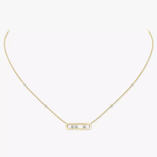 [Peak]MOVE PAVÉ PENDANT 4 MOVING DIAMONDS NECKLACE