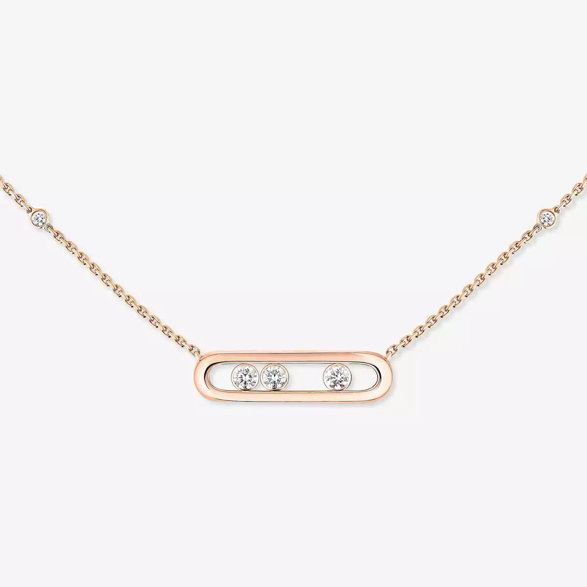 [Peak]MOVE PAVÉ PENDANT 4 MOVING DIAMONDS NECKLACE