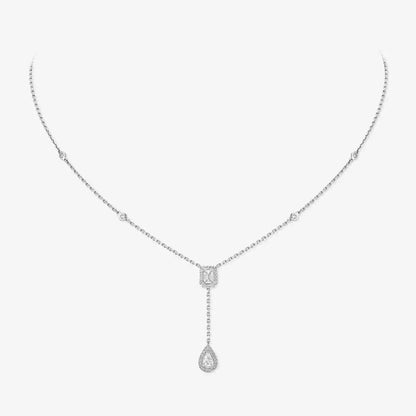 [Peak]SUGAR CUBE & TEARDROP FULL PAVÉ NECKLACE