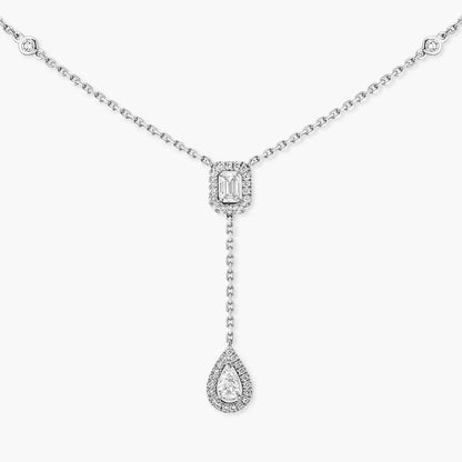 [Peak]SUGAR CUBE & TEARDROP FULL PAVÉ NECKLACE
