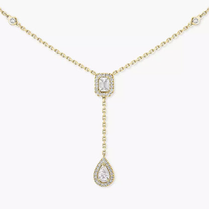 [Peak]SUGAR CUBE & TEARDROP FULL PAVÉ NECKLACE