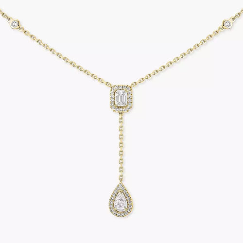 [Peak]SUGAR CUBE & TEARDROP FULL PAVÉ NECKLACE