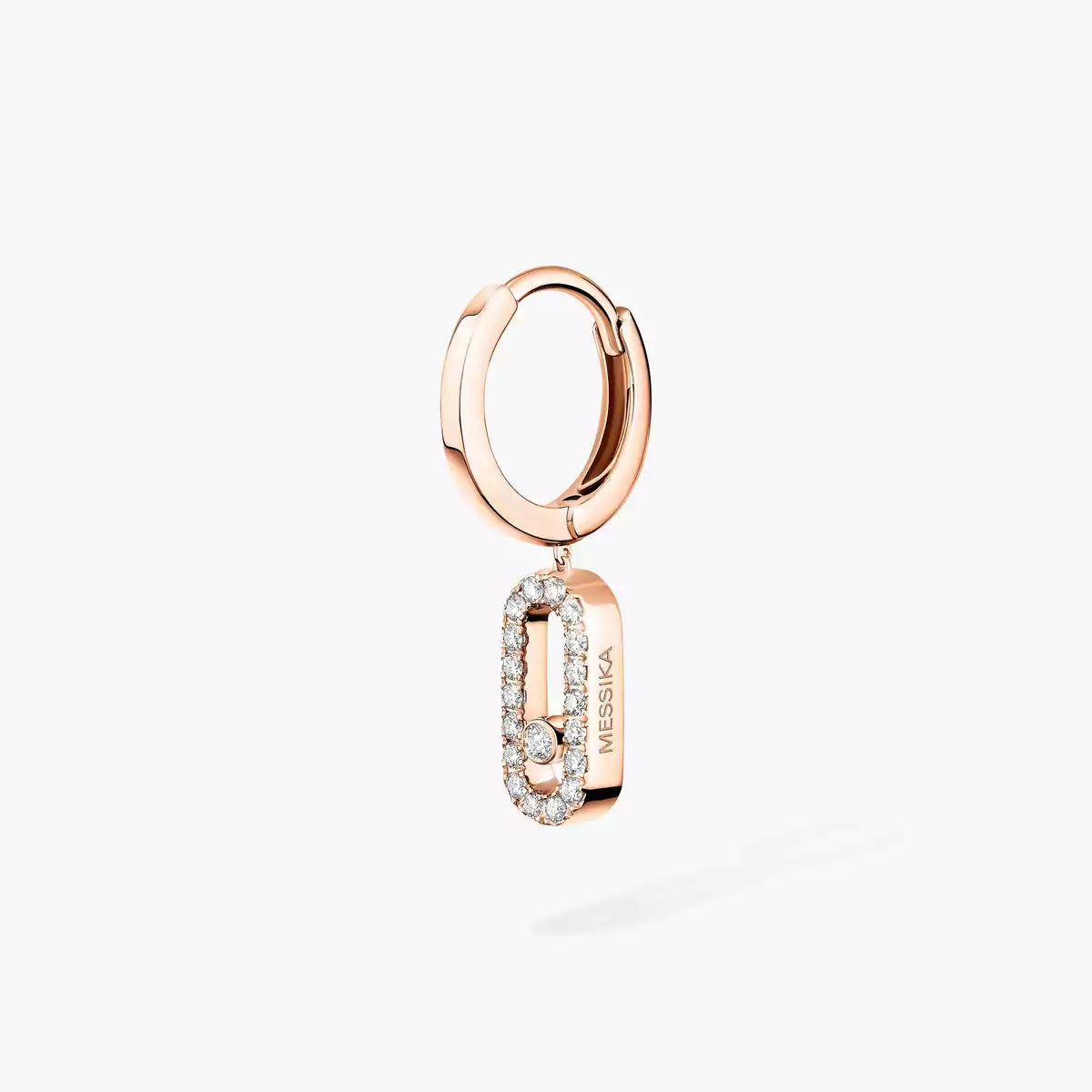 [Peak]MOVE UNO SINGLE DIAMOND HOOP EARRINGS