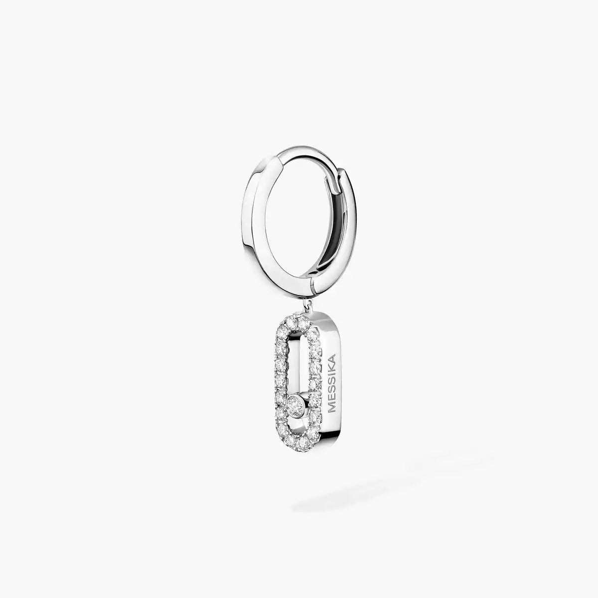 [Peak]MOVE UNO SINGLE DIAMOND HOOP EARRINGS