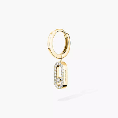 [Peak]MOVE UNO SINGLE DIAMOND HOOP EARRINGS