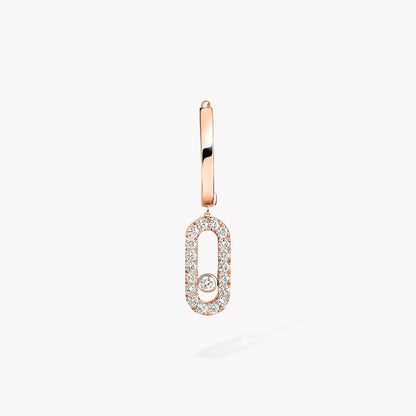 [Peak]MOVE UNO SINGLE DIAMOND HOOP EARRINGS