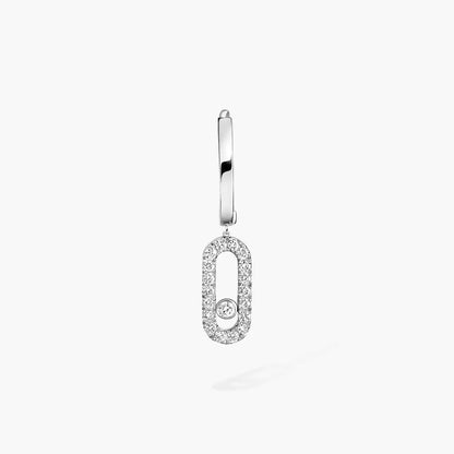 [Peak]MOVE UNO SINGLE DIAMOND HOOP EARRINGS