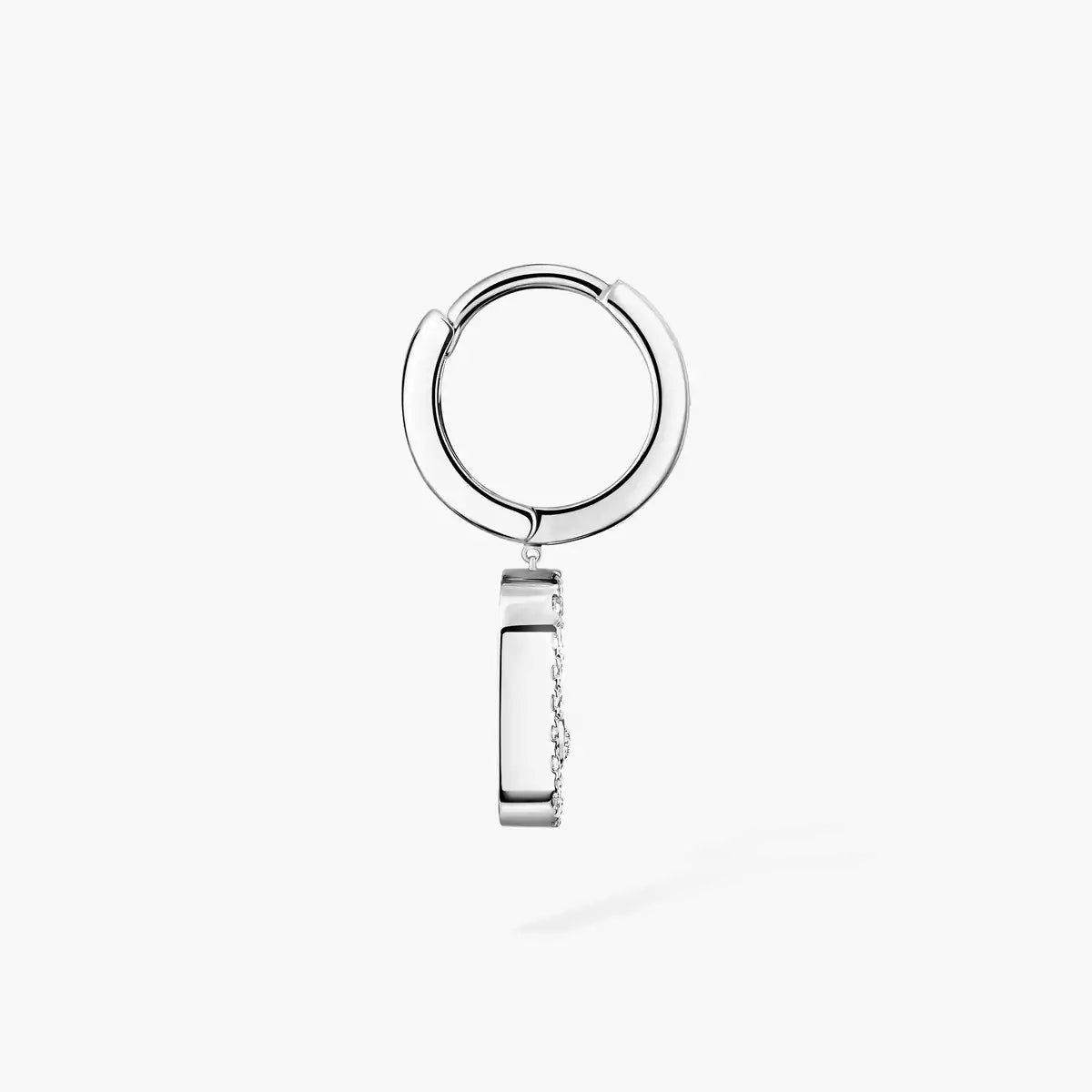 [Peak]MOVE UNO SINGLE DIAMOND HOOP EARRINGS